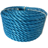 Blue rope coil on a white background