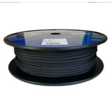 Spool of 6mm Black braided rope with a blue Kingfisher label on a white background