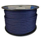 Spool of 10mm Navy braided rope with a blue Kingfisher label on a white background