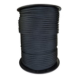 Spool of 10mm Black braided rope with a blue Kingfisher label on a white background