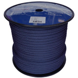 Spool of 12mm Navy braided rope with a blue Kingfisher label on a white background