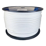 Spool of 10mm White braided rope with a blue Kingfisher label on a white background