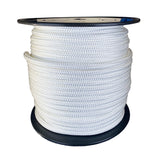Spool of 12mm White braided rope with a blue Kingfisher label on a white background