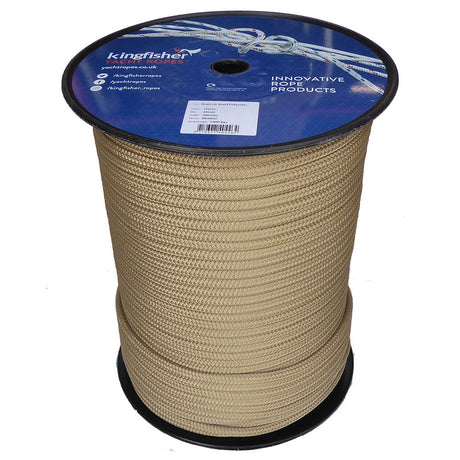Spool of 10mm Classic Hemp braided rope with a blue Kingfisher label on a white background