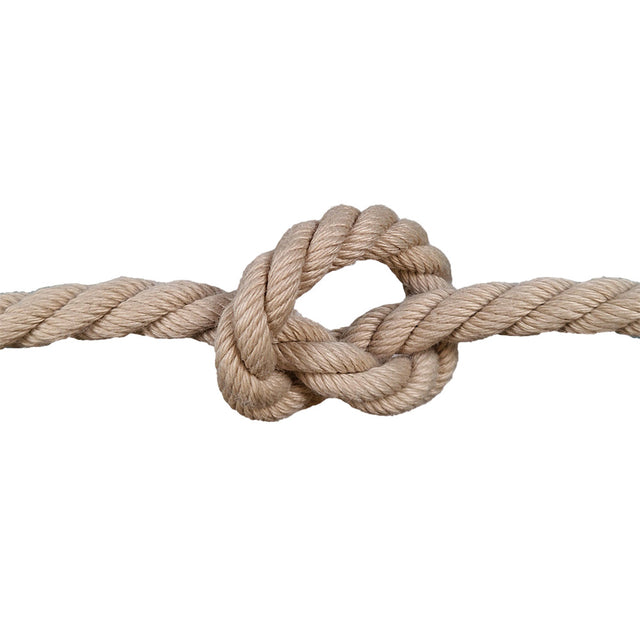 Nautical rope with a knot on a white background
