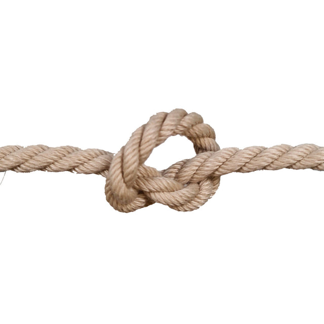 Nautical rope with a knot on a white background