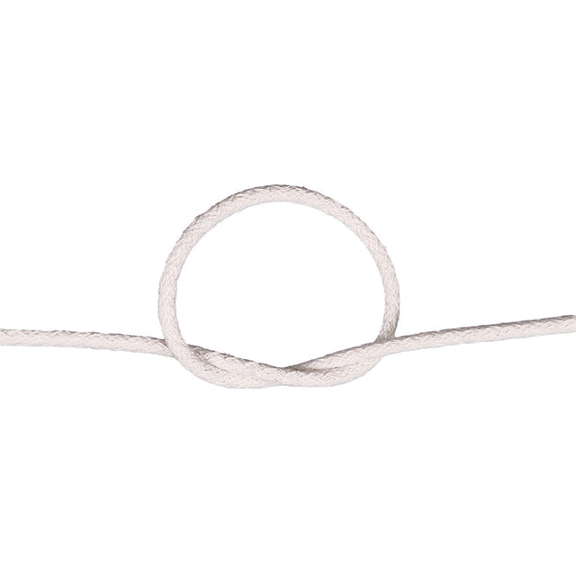 knot of braided cotton cord on a white background