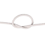 knot of braided cotton cord on a white background