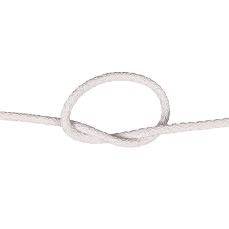 knot of braided cotton cord on a white background