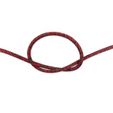 5mm red braided dyneema rope with a knot on a white background