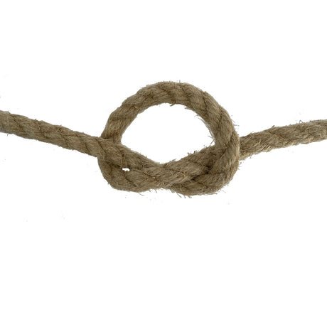 Tight knot made of natural rope on a white background