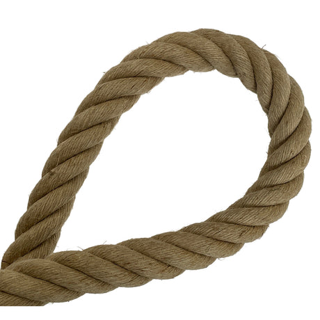 Natural brown rope loop on a white background