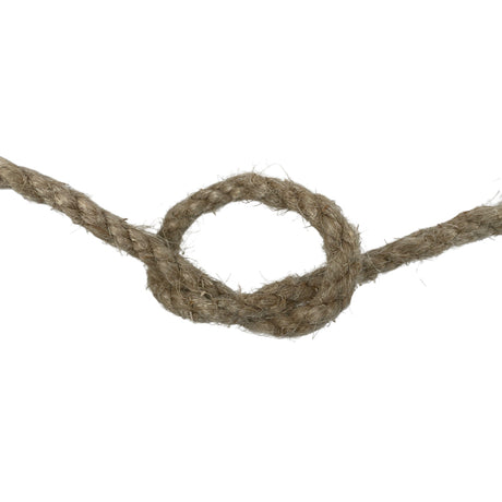 Close-up of a knot in a natural rope on a white background