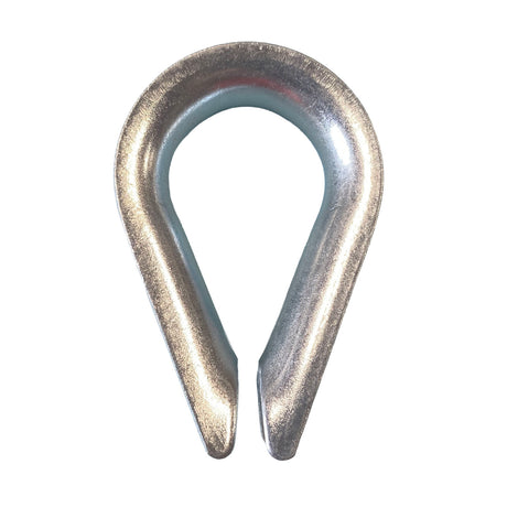 A 10mm galvanised rope thimble on a white background.