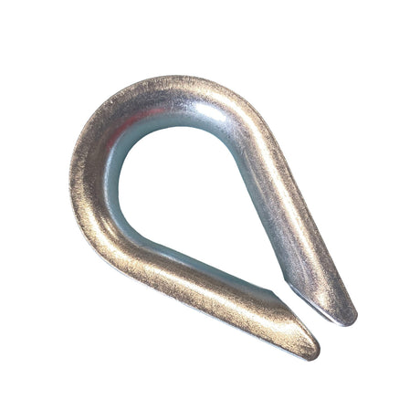 A 10mm galvanised rope thimble on a white background.