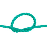 green rope in a knot on a white background