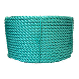 Green rope coil on a white background