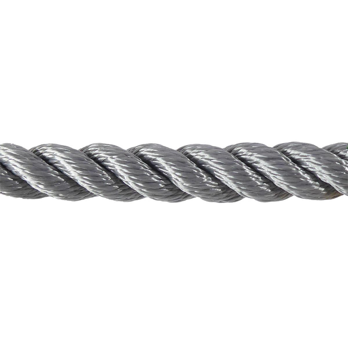 Close-up of a grey rope on a white background