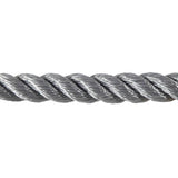 Close-up of a grey rope on a white background
