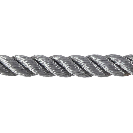 Close-up of a grey rope on a white background