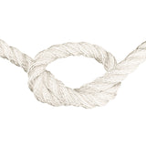 Close-up of 14mm nylon rope in a knot on a white background