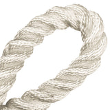 Close-up of 24mm nylon rope in a loop on a white background