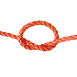 Orange rope with a knot on a white background