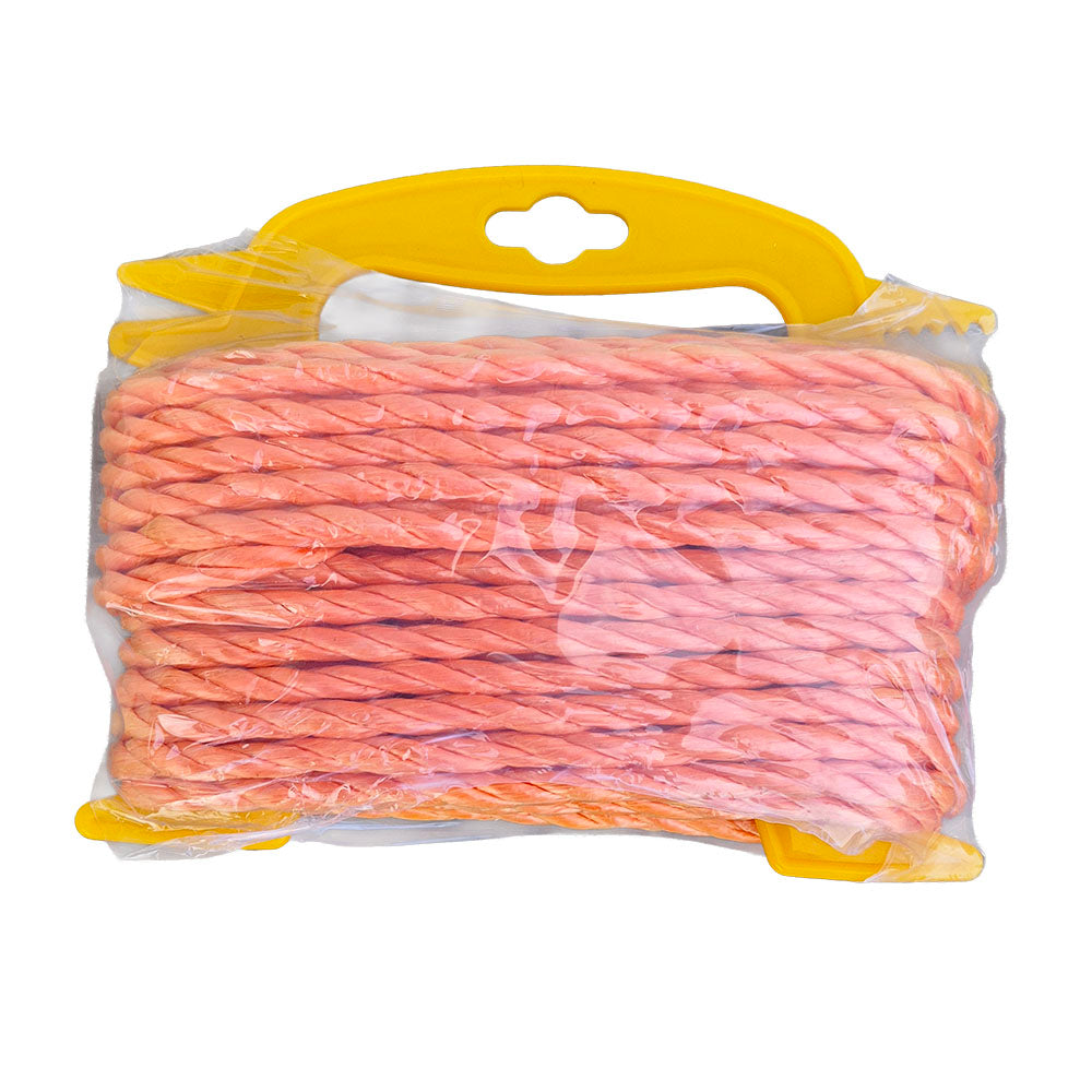 6mm orange rope wound on to an orange former with a white background.