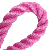 Close-up of a pink rope in a loop on a white background