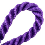 close-up of a purple rope in a loop on a white background