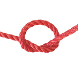 Red rope with a knot on a white background