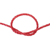 Red rope with a knot on a white background
