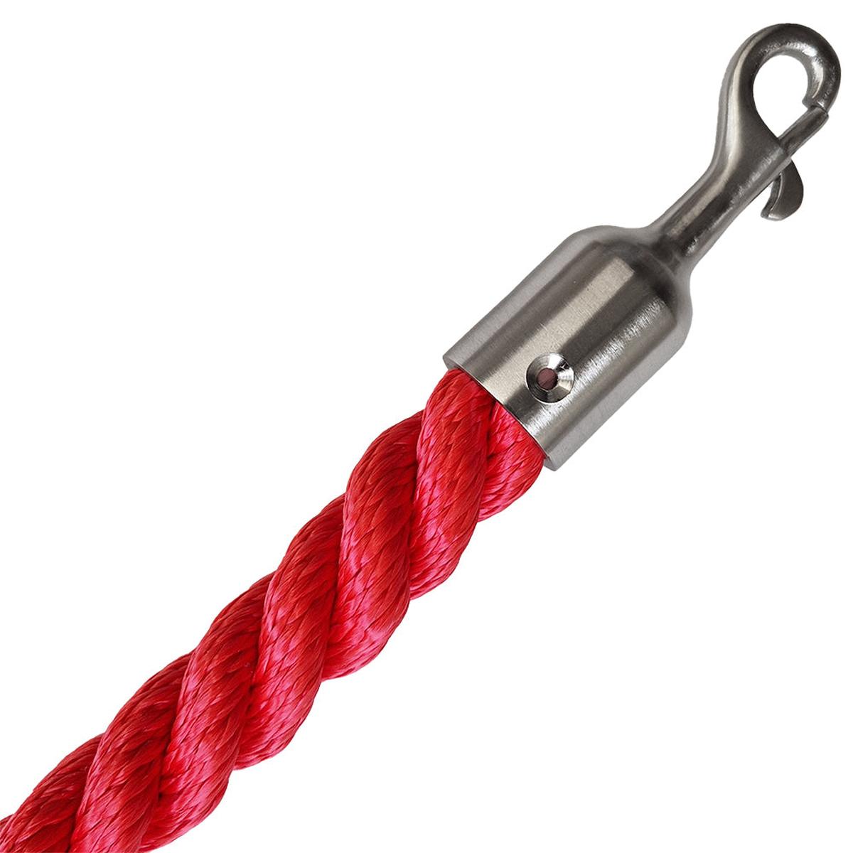 Red Ready-made barrier ropes with fitted trigger hooks – RopesDirect