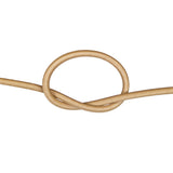Fawn bungee cord with a knot on a white background