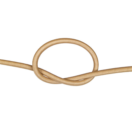 Fawn bungee cord with a knot on a white background