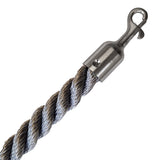 Grey rope with a hook on a white background