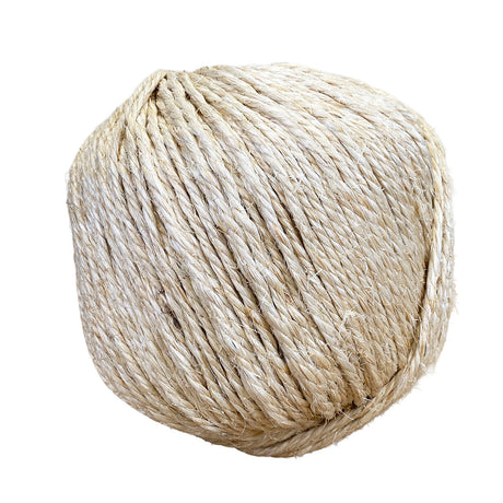 A ball of natural sisal twine, shown against a plain white background.