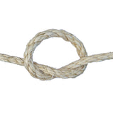 Sisal rope with a knot on  a white background