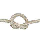 Sisal rope with a knot  on a white background
