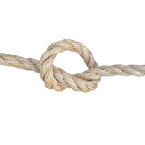 Sisal rope with a knot  on a white background