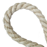 Sisal rope in a loop on a white background