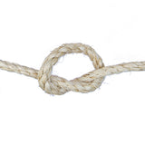 Sisal rope with a knot on a white background