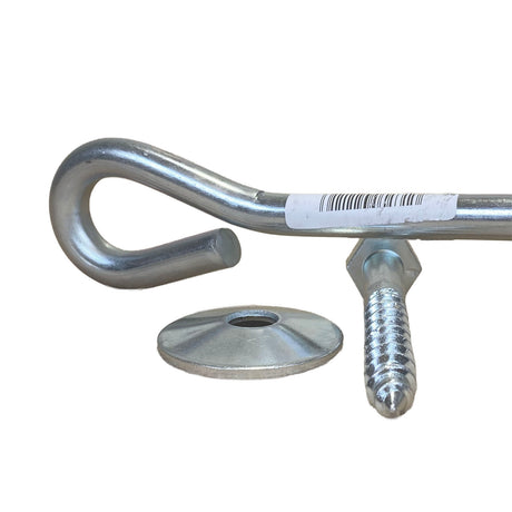 Steel Spiral Ground Anchor Screw for securing Children's Activity Frames or Christmas Trees to the ground. Also for temporary boat mooring and dog tethering where light weight screws are not strong enough on a white background.