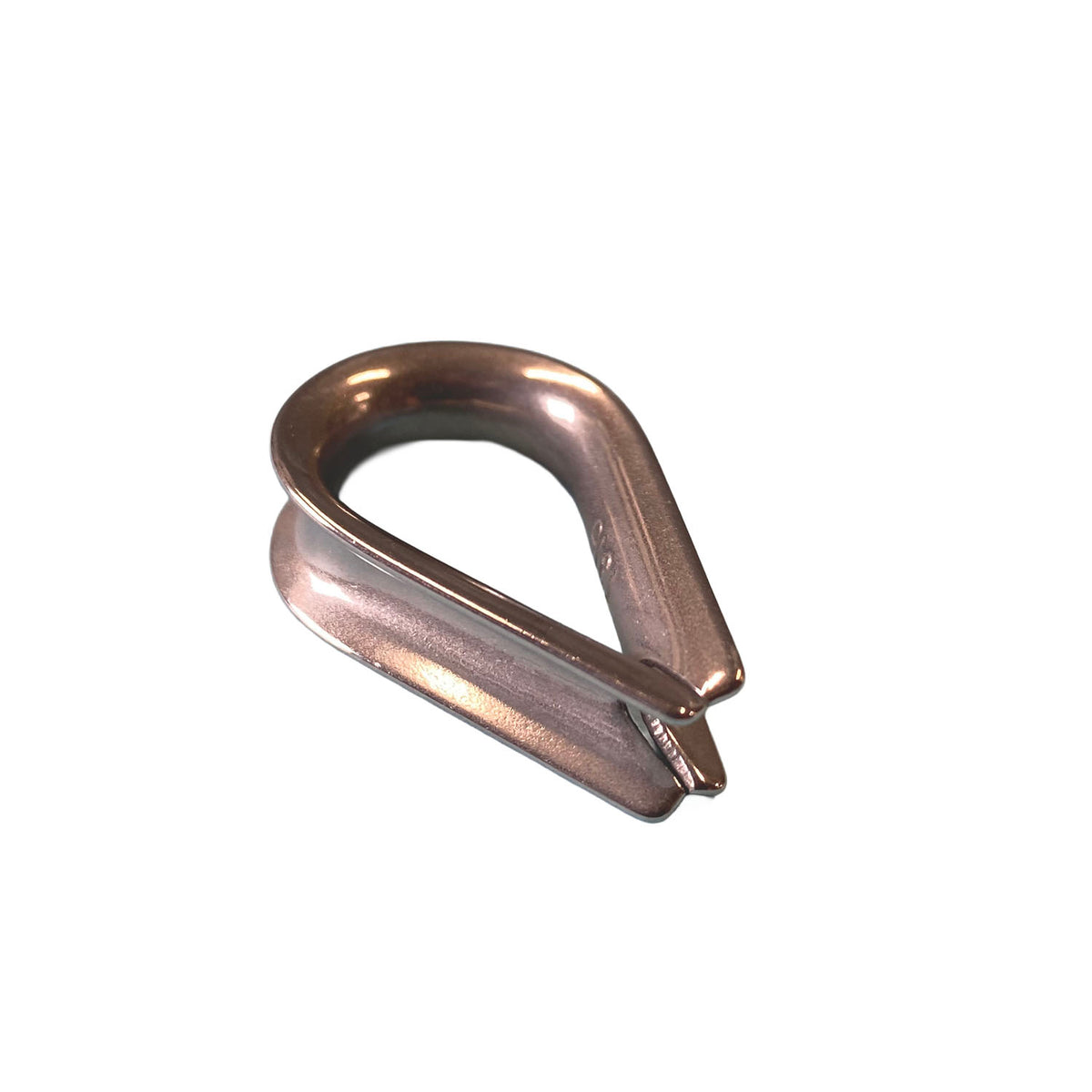 A 5mm stainless steel rope thimble on a white background.