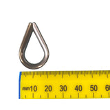 A 5mm stainless steel rope thimble on a white background.