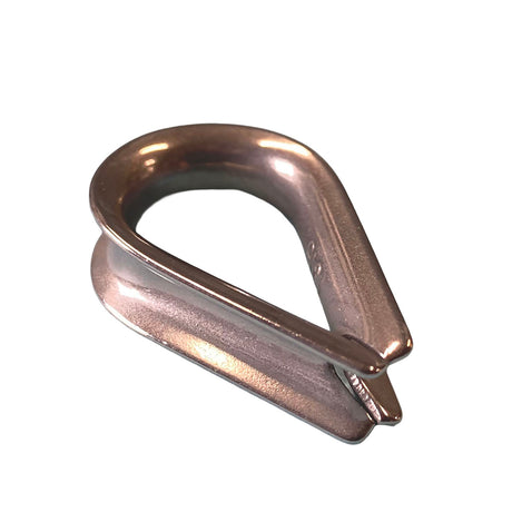 A 6mm stainless steel rope thimble on a white background.