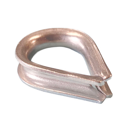 A 3mm stainless steel rope thimble on a white background.
