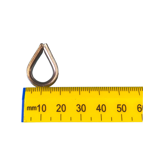 A 3mm stainless steel rope thimble on a white background.