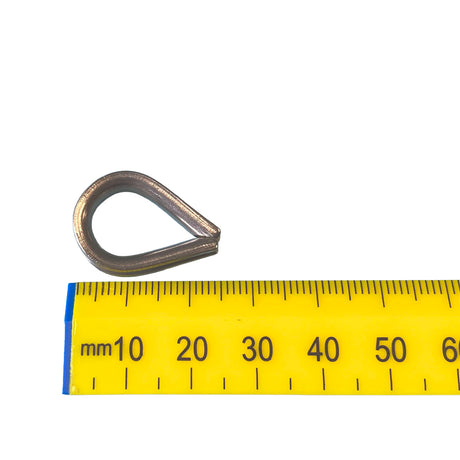 A 3mm stainless steel rope thimble on a white background.