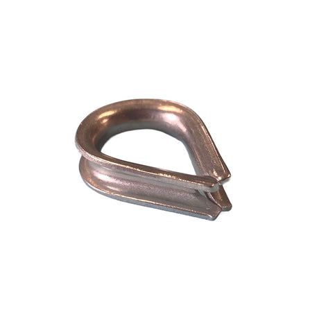 A 3mm stainless steel rope thimble on a white background.